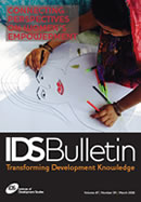 This is the cover to IDS Bulletin archive issue 1A, 'Connecting Perspectives on Women’s Empowerment'.